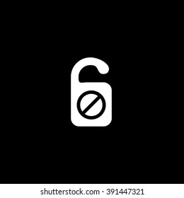 Do Not Disturb Door Knob Sign Icon Vector Illustration