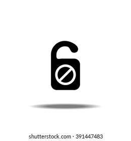 Do Not Disturb Door Knob Sign Icon Vector Illustration