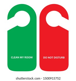 Do not disturb door sign, vector illustration.