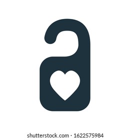 Do not disturb door sign vector icon. Editable symbol illustration.