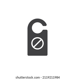 Do Not Disturb Door Sign Vector Icon. Filled Flat Sign For Mobile Concept And Web Design. Do Not Enter Glyph Icon. Symbol, Logo Illustration. Vector Graphics