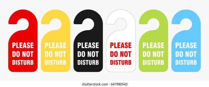 Do Not Disturb Door Sign. Sign Labels. Warning Messages
