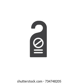Do not disturb door tag icon vector, filled flat sign, solid pictogram isolated on white. Symbol, logo illustration.