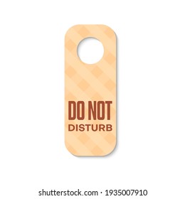 Do not disturb doorknob hanger isolated warning sign. Vector label or card with prohibition or warning information. No service sign on motel, office or school door, busy message, doorknob hanger