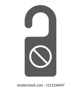 Do Not Disturb glyph icon, travel and tourism, door hanger sign vector graphics, a solid pattern on a white background, eps 10.