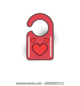 Do not disturb hanger. Door tag icon vector, filled flat sign