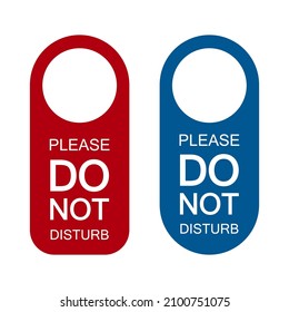 Do not disturb, hanger warning door signs. Vector illustration isolated.