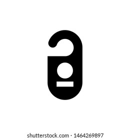 Do Not Disturb for Hotel Door. Flat Vector Icon illustration. Simple black symbol on white background. Do Not Disturb for Hotel Door sign design template for web and mobile UI element