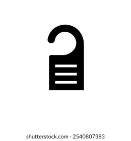 Do Not Disturb for Hotel Door Solid Flat Vector Icon Isolated on White Background.