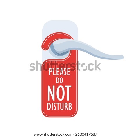 Do not disturb, hotel door hanger sign. Vector