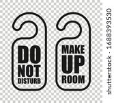 Do not disturb hotel sign icon in flat style. Inn vector illustration on white isolated background. Make up room business concept.