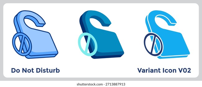 El icono No molestar crea una barrera virtual contra las notificaciones para el trabajo profundo ininterrumpido. Azul, azul plano, estilo Dualtone.