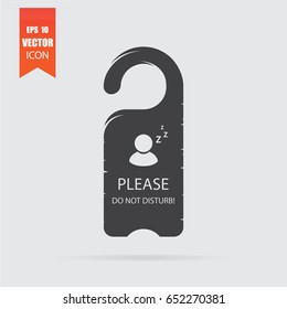 Do not disturb icon in flat style isolated on grey background. For your design, logo. Vector illustration.