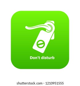 Do not disturb icon green vector isolated on white background