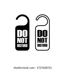 No perturbe el icono. Mensajes de advertencia de la puerta del hotel sobre fondo blanco aislado. Vector EPS 10.