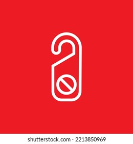 Do not disturb icon, hotel door list graphic resource mockup, vector illustration.