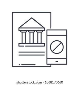 No perturbe el icono, la ilustración lineal aislada, el vector de línea delgada, el signo de diseño web, el símbolo de concepto de contorno con trazo editable sobre el fondo blanco.