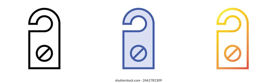 do not disturb icon. Linear, Blue Fill and Gradient Style Design Isolated On White Background