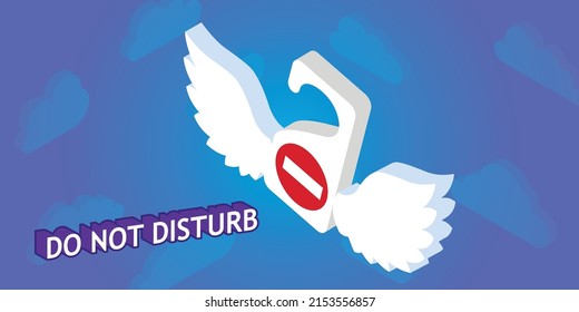 No perturbe el icono de diseño isométrico. Ilustración web de vectores. 3.ª colorida concepción