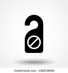 Do Not Disturb line and glyph icon, travel and tourism, door hanger sign vector graphics, a linear pattern on a white background, eps 10.