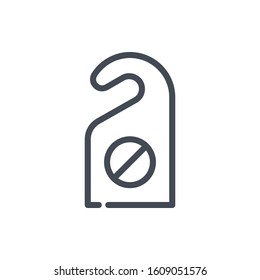 Do not disturb line icon. Door hanger notification vector outline sign.
