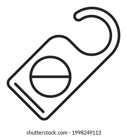 Stören Sie nicht den Zeilensymbol-Vektorgrafik einzeln. Unterschreiben Sie einen Türgriff. Hotelsymbol. Warnung vor einer Reinigung.