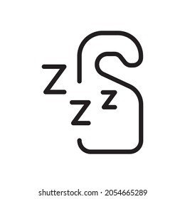do not disturb line icon isolated on white background

