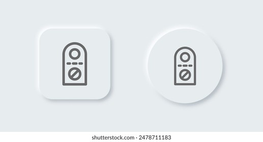 Do not disturb line icon in neomorphic design style. Private signs vector illustration.