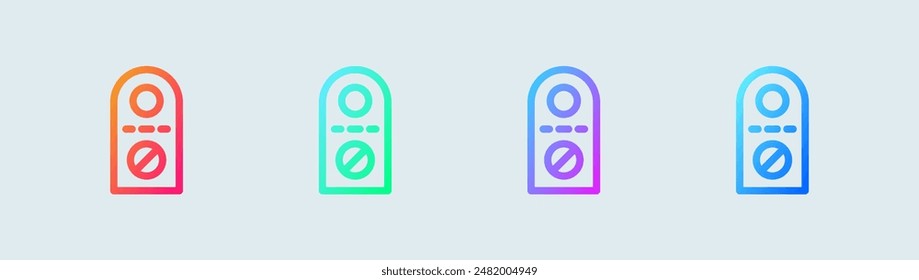 Do not disturb line icon in gradient colors. Private signs vector illustration.