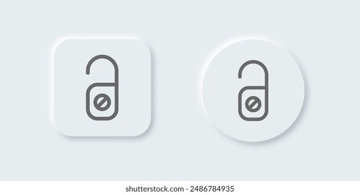 Do not disturb line icon in neomorphic design style. Private signs vector illustration.