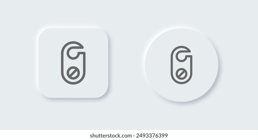 Do not disturb line icon in neomorphic design style. Private signs vector illustration.