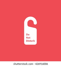Do Not Disturb Line Icon On Red Background
