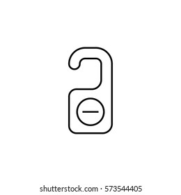 do not disturb line icon, hotel door hanger, hanging sign, a linear pattern on a white background, eps 10.