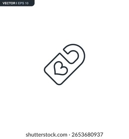 Não perturbe, sinal de estilo linear para conceito móvel e web design. Símbolo, ilustração de logotipo. Gráficos de vetor perfeitos com pixel