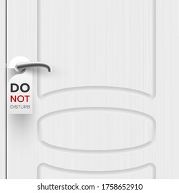 Do Not Disturb Massage Hotel Door Knob Hanger Sign Realistic Illustration. Sleeping Tag. Dream, Relax, Business Meeting, Negotiation Vector Concept For Office, Home, Clinic, Hospital.