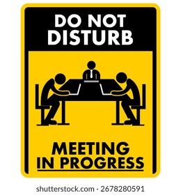 No molestar, reunión en curso, firmar Vector