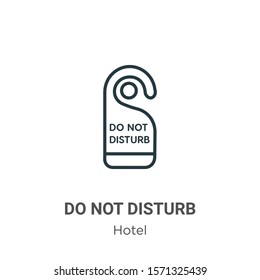 Do not disturb outline vector icon. Thin line black do not disturb icon, flat vector simple element illustration from editable hotel concept isolated on white background