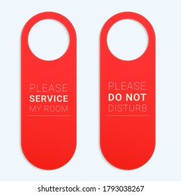 Do not disturb and Please service my room door hangers.