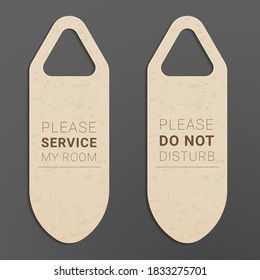 Do not disturb and Please service my room door hangers.