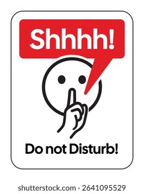 Do Not Disturb Quiet Sign – Silence Request Notice, No Noise Warning, Privacy Protection Indicator, Library and Office Courtesy Reminder