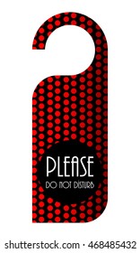 do not disturb red dotted door hanger, vector design