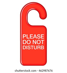 Do not disturb red sign icon in cartoon style on a white background