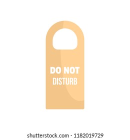 Do not disturb room tag icon. Flat illustration of do not disturb room tag vector icon for web design