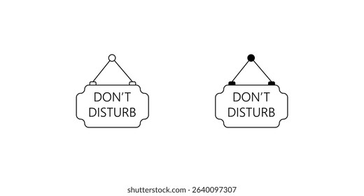 do not disturb set icon with white background vector stock illustration