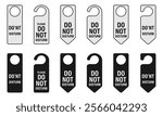 Do Not Disturb Sign, Door Hanger Tags, vector illustration isolated on white background.