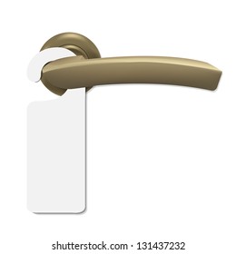 Do Not Disturb Sign With Door Handle, Isolated On White Background, Vector Illustration