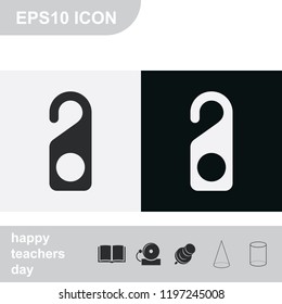 Do not disturb sign flat black and white vector icon.