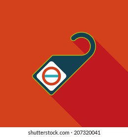 Do Not Disturb Sign, flat icon with long shadow