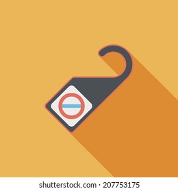 Do Not Disturb Sign, flat icon with long shadow