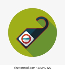 Do Not Disturb Sign, flat icon with long shadow